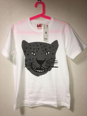 ジャガーTシャツモノクロ顔